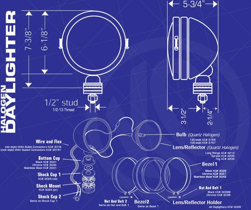 KC-Hilites 6" Daylighter Halogen Lights (Pair)