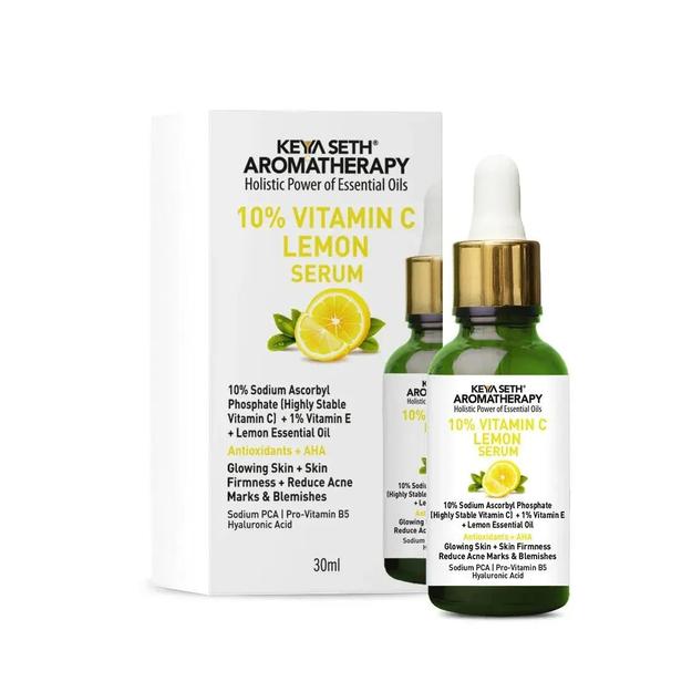 Free 10% Vitamin C Lemon Serum, Sodium Ascorbyl Phosphate + Vitamin E & Lemon Essential Oil, Antioxidants + AHA, Glowing Skin & Firmness, Reduces Acne Marks