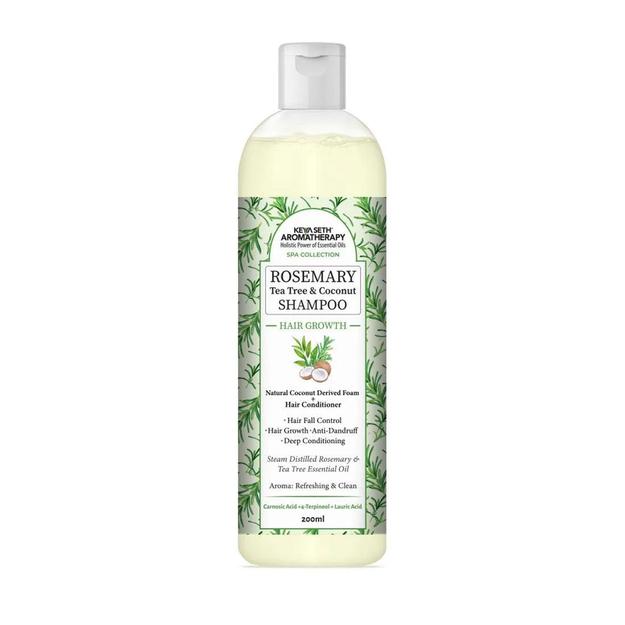 Rosemary Tea Tree Coconut Shampoo, Hair Growth Reduces Dandruff Oiliness Itching, Natural Coconut Derived Foaming + Hair Conditioner