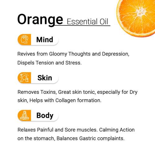 Orange Essential Oil, Therapeutic, Pure & Natural, Refreshing Citrus Fragrance, Antidepressant & Excellent Skin tonic, 10ml