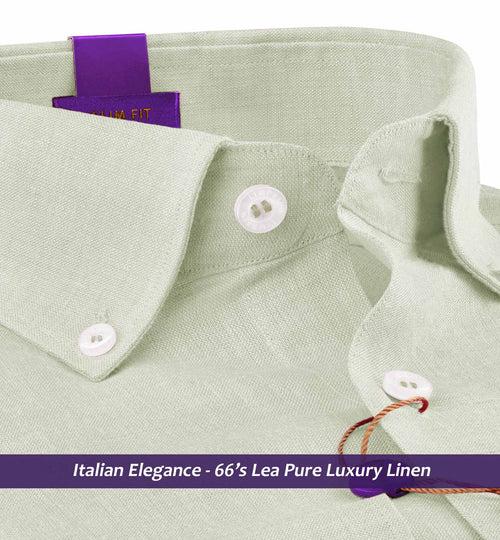 Dunbar- Pearl Beige Solid Linen- Button Down- 66's Lea Pure Luxury Linen-Delivery from 19th June