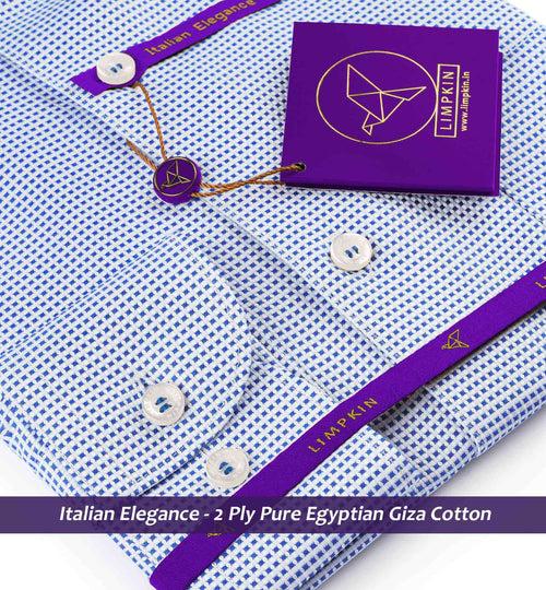 Frankfurt- Royal Blue & White Structure- 2 Ply Egyptian Giza Cotton-Delivery from 17th June