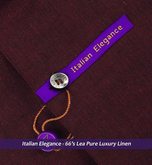 Huntington- Burgundy Solid Linen- 66's Lea Pure Luxury Linen-Delivery from 10th June