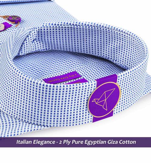 Frankfurt- Royal Blue & White Structure- 2 Ply Egyptian Giza Cotton-Delivery from 17th June