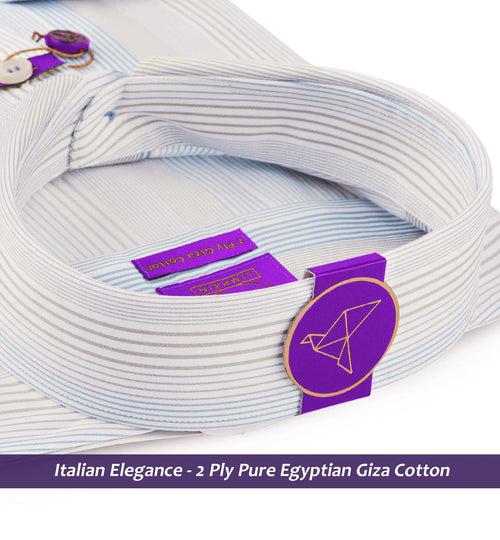 Edmonton- Cerulean Blue & Beige Stripe- 2 Ply Egyptian Giza Cotton-Delivery from 17th June