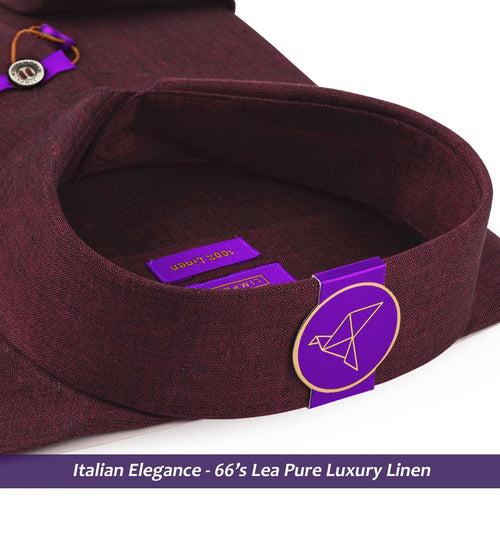 Huntington- Burgundy Solid Linen- 66's Lea Pure Luxury Linen-Delivery from 10th June