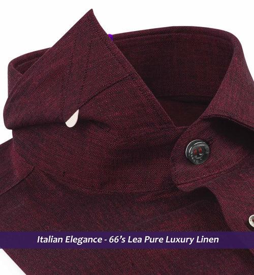 Huntington- Burgundy Solid Linen- 66's Lea Pure Luxury Linen-Delivery from 10th June