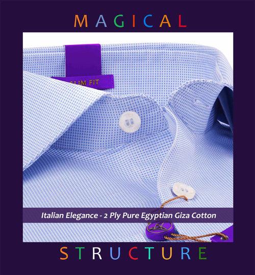 Saratov- Azure Blue Magical Structure- 2 Ply Pure Egyptian Giza Cotton-Delivery from 8th April