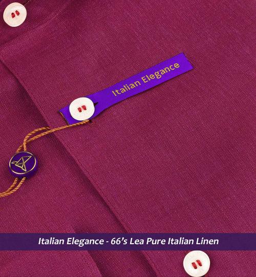 Rochelle- Magenta Solid Linen- 66's Lea Pure Italian Linen