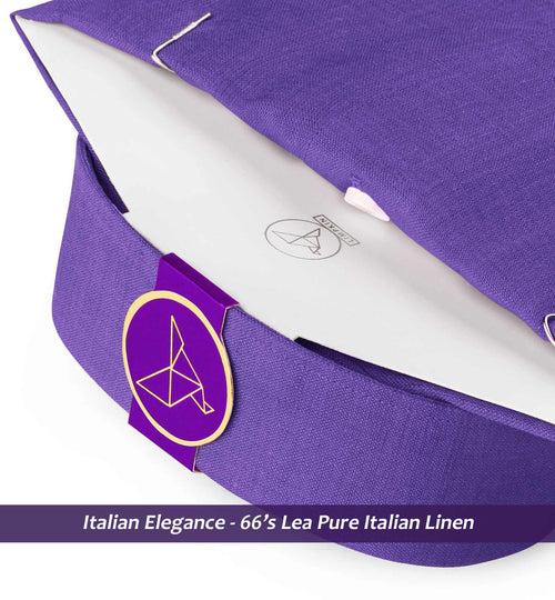 Sardinia- Amethyst Solid Linen- Button Down- 66's Lea Pure Italian Linen-Delivery from 19th June