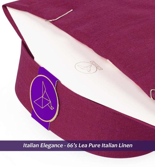 Rochelle- Magenta Solid Linen- 66's Lea Pure Italian Linen