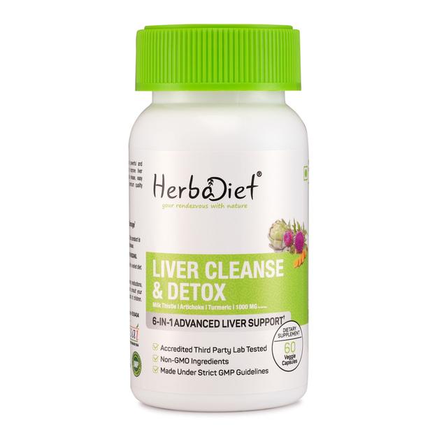 Liver Detox Support w/ Milk Thistle Extract Silymarin Turmeric Curcumin Capsules