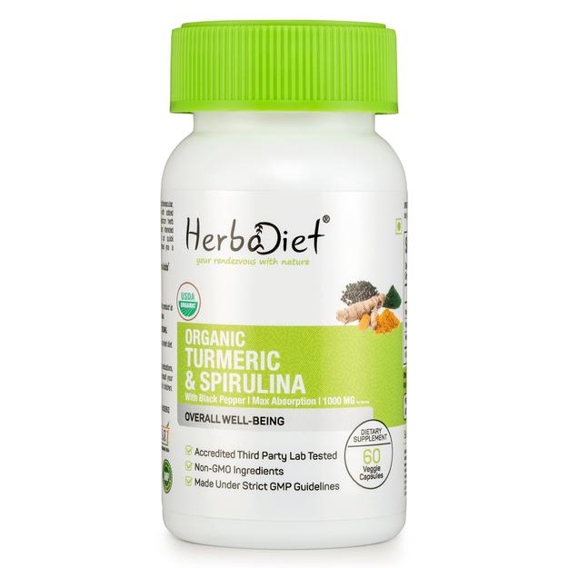 Turmeric Curcumin with Spirulina Capsules Not Tablets Immune System Support