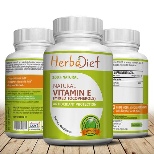 Natural Vitamin E 400 IU Mixed Tocopherols Capsules