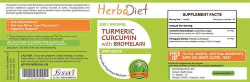 Joint Health Support | Proprietary Blend | Turmeric Curcumin with Bromelain Capsules