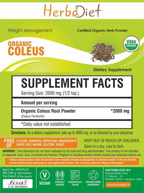 Organic Coleus Forskohlii Powder