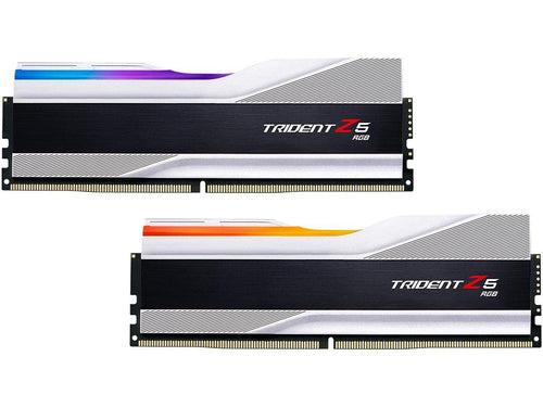 G.Skill Trident Z5 RGB Series (Intel XMP) 64GB (2 x 32GB) 288-Pin SDRAM DDR5 6000 CL30-40-40-96 1.40V Dual Channel Desktop Memory F5-6000J3040G32GA2-TZ5RS (Metallic Silver)