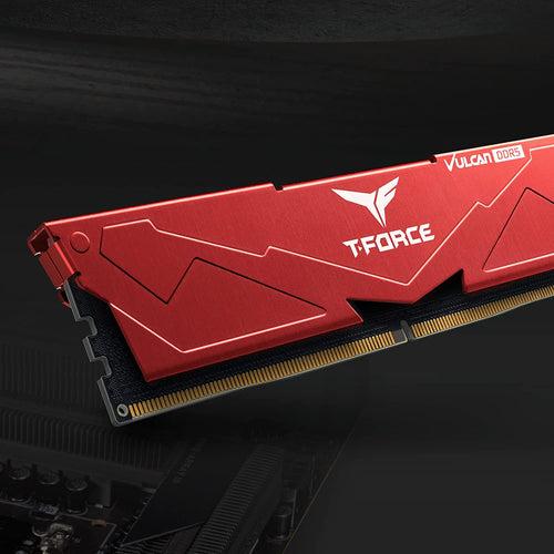 TEAMGROUP T-Force Vulcan DDR5 Ram 32GB Kit (2x16GB) 5600MHz (PC5-44800) CL36 Desktop Memory Module Ram (Red) for 600 Series Chipset - FLRD532G5600HC36BDC01