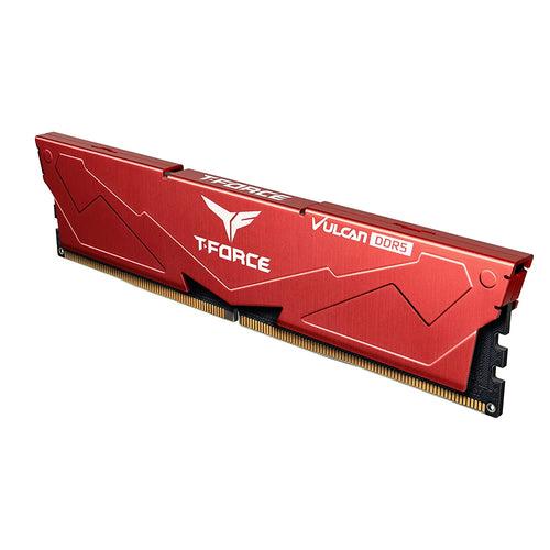 TEAMGROUP T-Force Vulcan DDR5 Ram 32GB Kit (2x16GB) 5600MHz (PC5-44800) CL36 Desktop Memory Module Ram (Red) for 600 Series Chipset - FLRD532G5600HC36BDC01