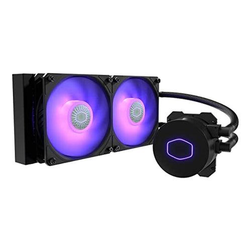 Cooler Master MasterLiquid ML240L RGB V2, Close-Loop AIO CPU Liquid Cooler, 3rd Gen Dual Chamber Pump, Dual SickleFlow 120mm for AMD Ryzen/Intel LGA 1200/1151/1700 (MLW-D24M-A18PC-R2), Black