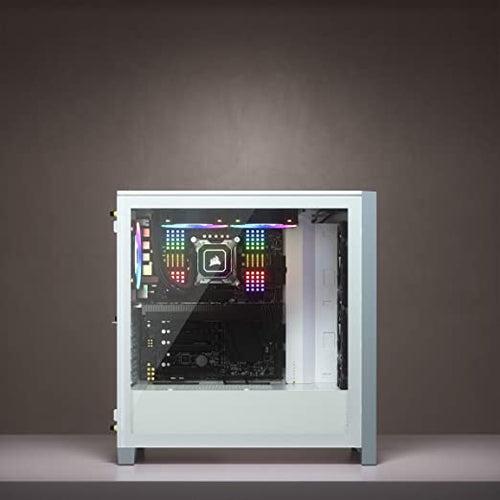 Corsair 4000D Airflow Tempered Glass Mid-Tower ATX Computer Case/ Gaming Cabinet - White - CC-9011201-WW