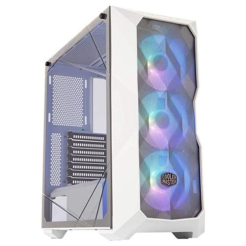 Cooler Master MasterBox TD500 Mesh Triple ARGB Full Tower Gaming Cabinet with Dual 360mm Radiator Support and Crystalline Tempered Glass (White)