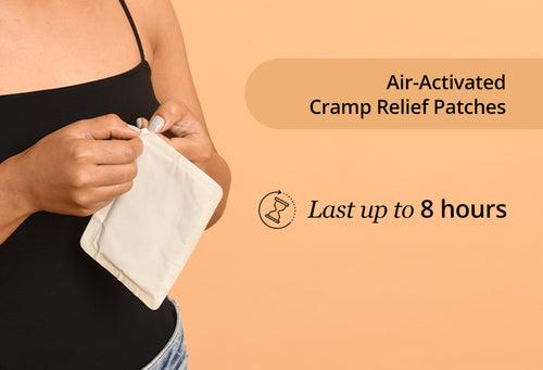 Carmesi Flow Comfort Combo | Air Feel Pads with Dual Airflow Pores (Pack of 40) + Cramp Relief Air Activared Heat Patches (Pack of 3)