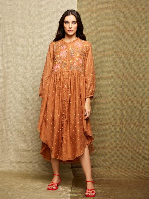 Rose Brown Embroidered Tunic