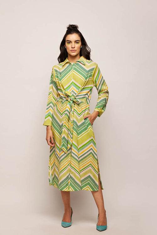 Dots Chevron Dress