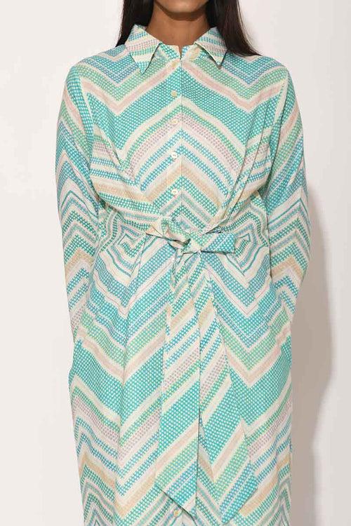 Dots Turquoise Chevron Dress