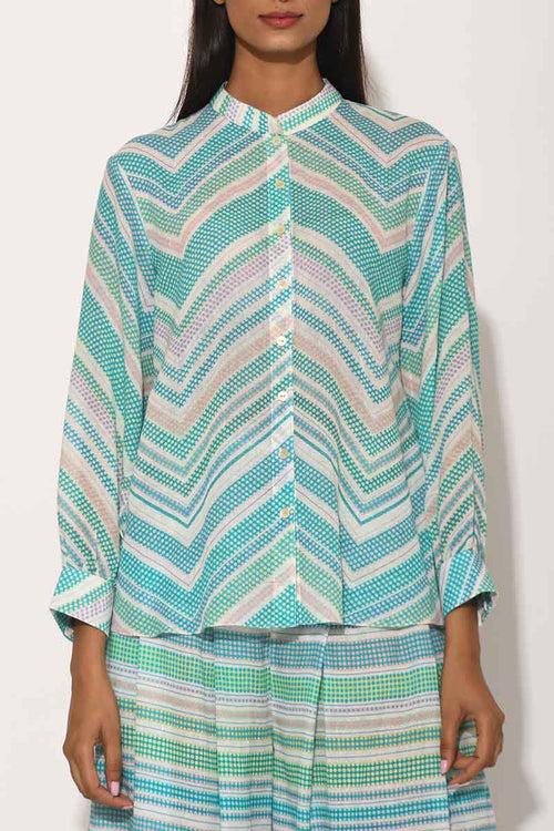 Dots Turquoise Chevron Shirt