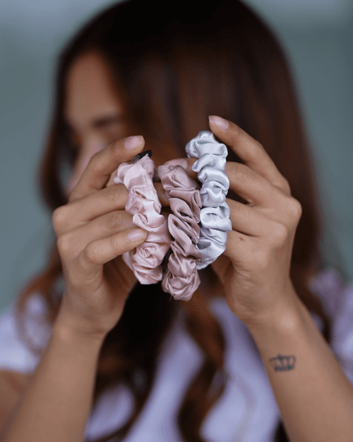 Pure Silk Scrunchies Assorted Collection (Set of nine)