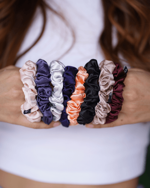 Pure Silk Scrunchies Assorted Collection (Set of nine)