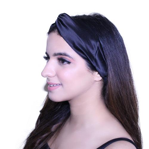 Noir Black Silk Hairband