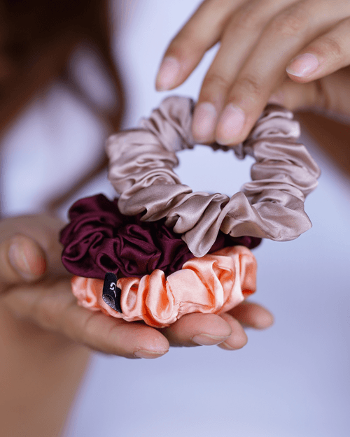 Pure Silk Scrunchies Sunset Collection (Set of three)