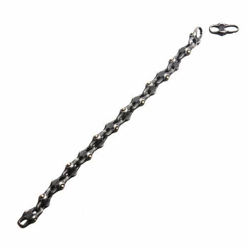 Silver Tone Stainless Steel Antique Finish Cortes Collection Mariner Chain Bracelet