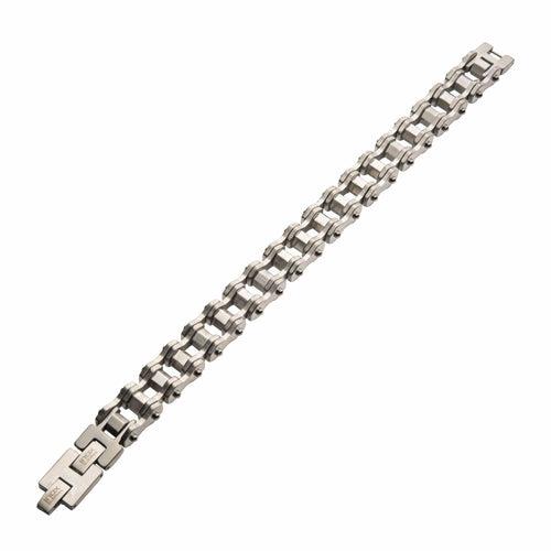 Silver Tone Stainless Steel Motorcycle Chain Bracelet