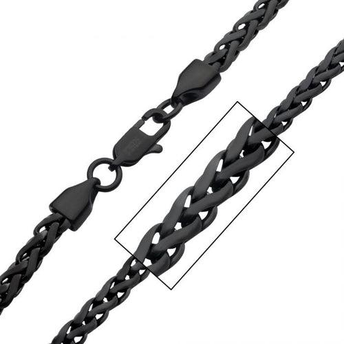 Black Stainless Steel 5mm Matte Finish Spiga Chain