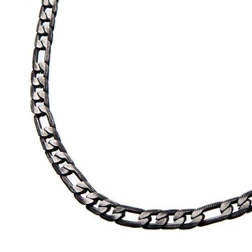 Gunmetal Tone Stainless Steel Figaro Chain