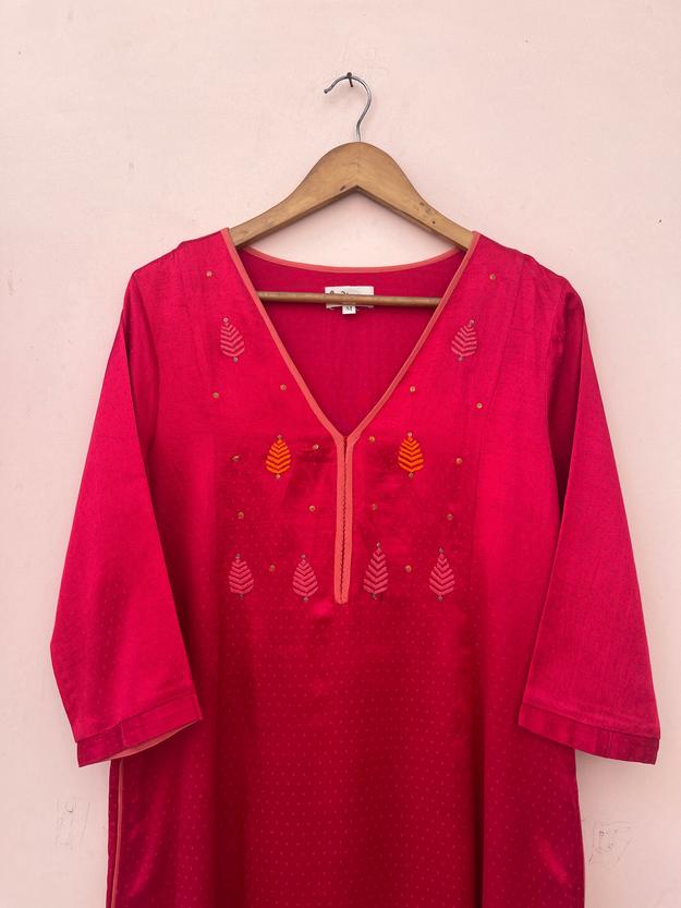 Mashru embroidered kurta