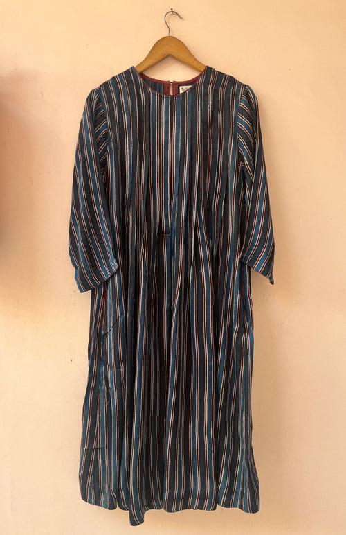 Pleated front & back Ajrakh kurta