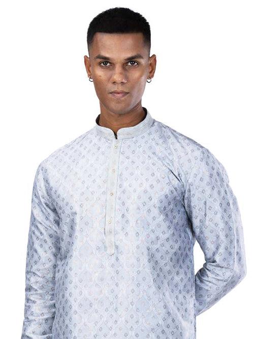 Beacon Grey Motif Printed Kurta Set