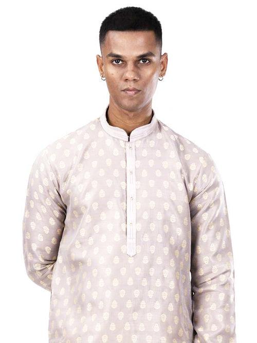 Opal Purple Motif Printed Kurta Set