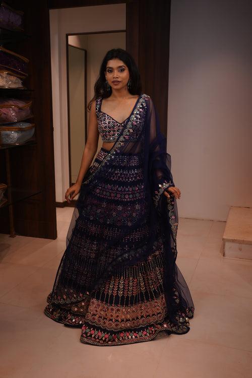 Navy Blue Lehenga