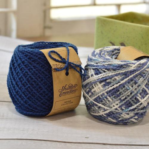 Indigo cotton knitting yarn 8ply/DK