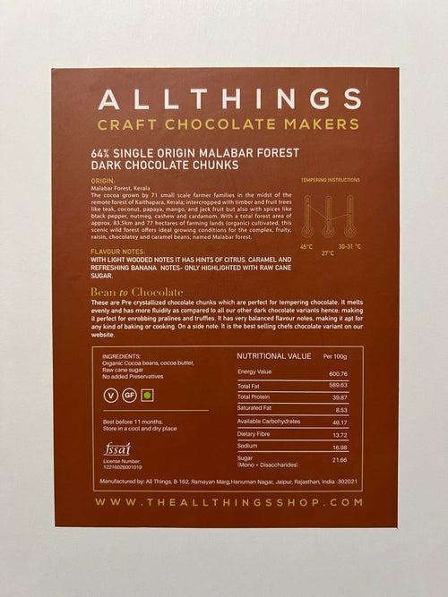 64% Single Origin Malabar Forest Dark Couverture Baking Chocolate