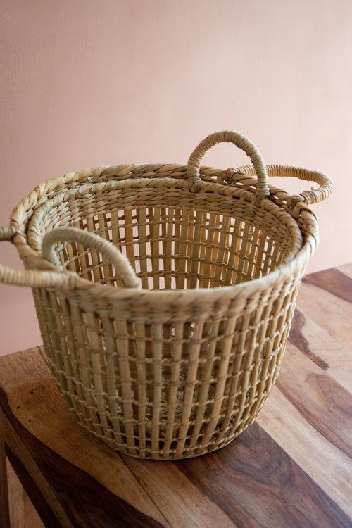 Reed Straw Basket Set