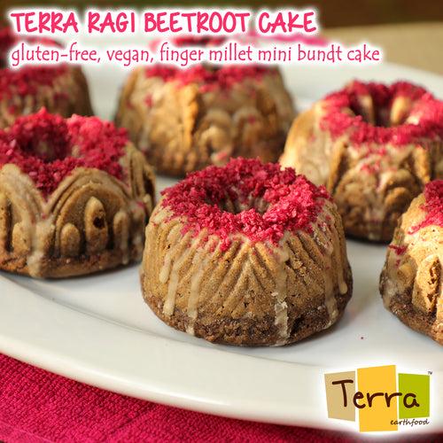 Terra-Ragi Beetroot Mini Bundt Cake