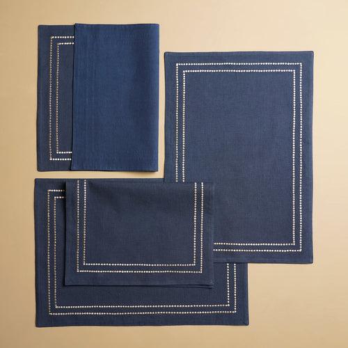 Set of 2 Blue Linen Placemats