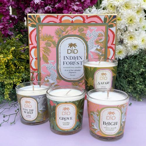 Indian Forest set of scented soy candles